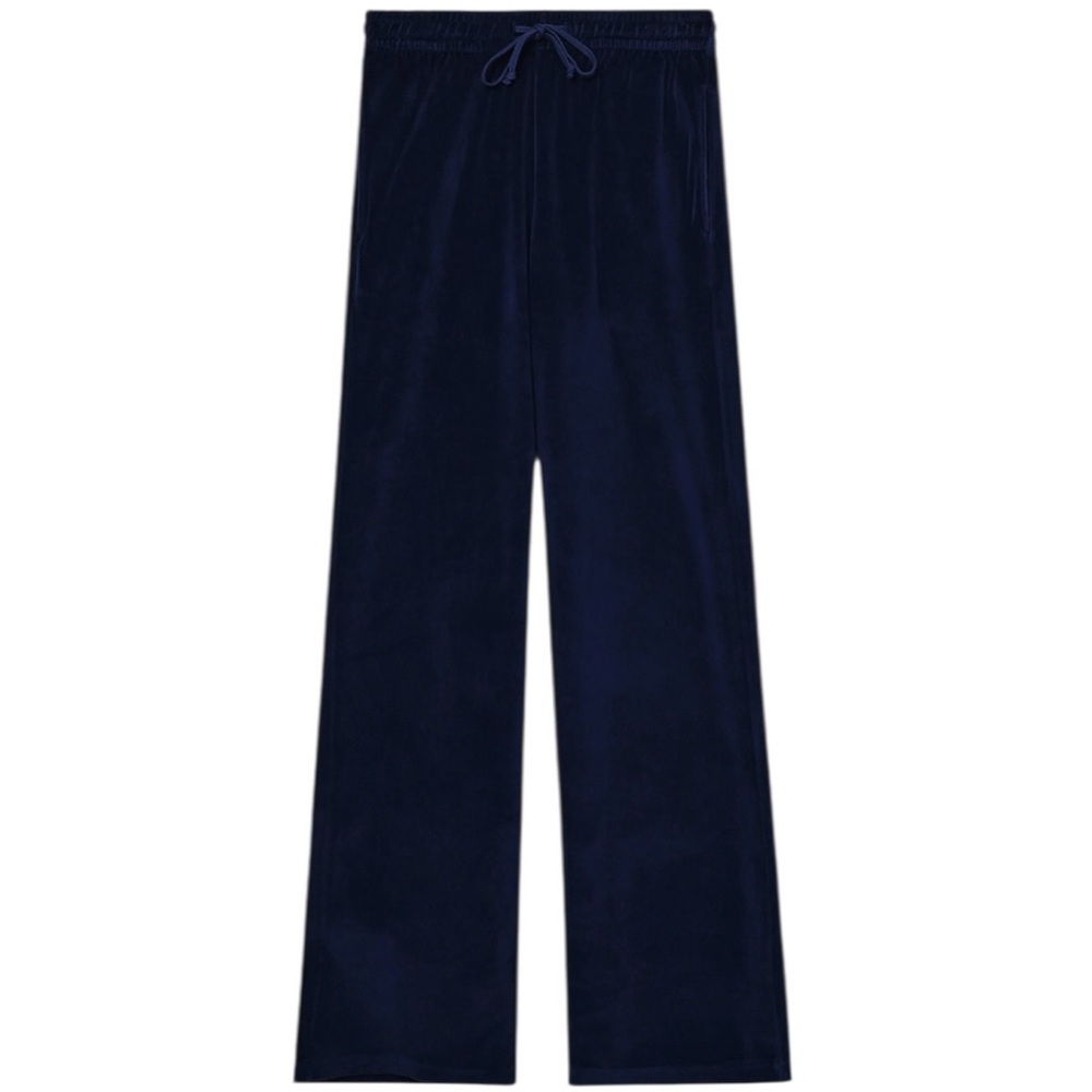 Suzie‎ Kondi The Anytime Unisex Trackpants in Velour Navy Blue Size XS NWT